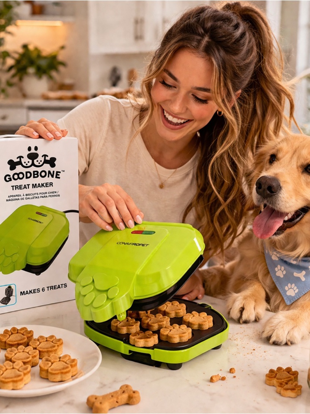 GoodBONE Lime Green Treat Maker — Paw-Shaped Dog Treat Baker